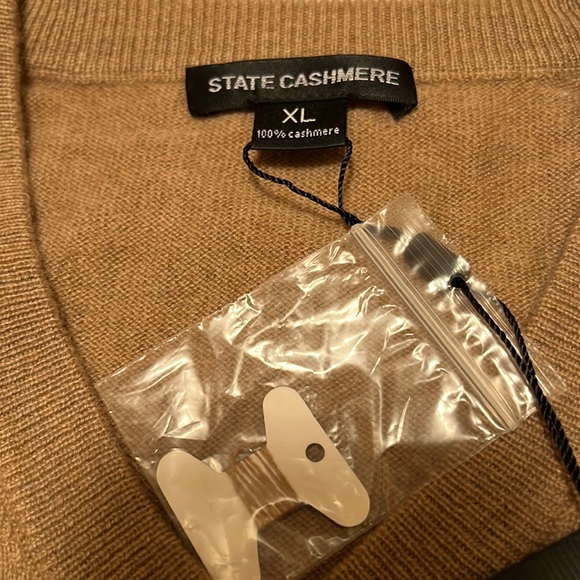 STATE CASHMERE Classic Sleeveless Sweater Vest 100% Pure Cashmere V-Neck XL - Picture 2 of 12